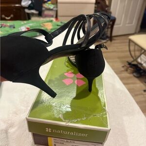 Naturalizer Black Strappy Heels
